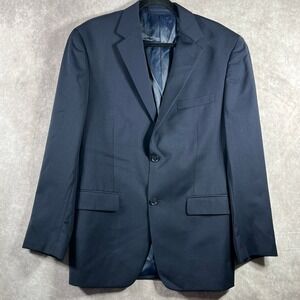 Avanti‎ Uomo Wool Blazer Sport Coat Mens Size 40R Navy Blue Two-Button Business